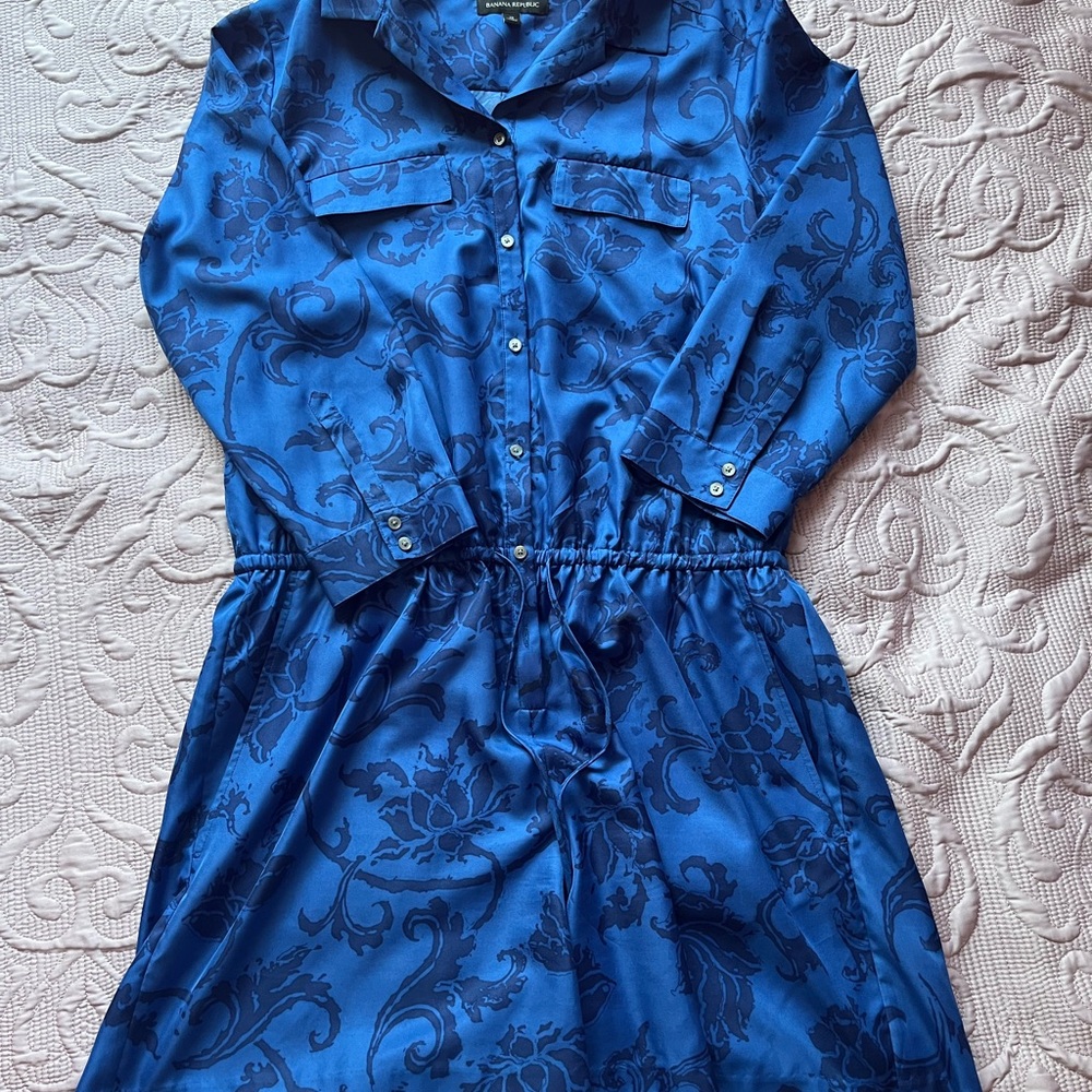 Banana Republic Blue Satin Romper